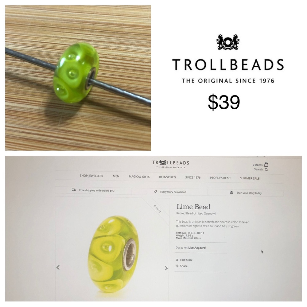 Trollbeads - Lime Bead